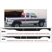 1989 Ford Ranger STX w/ Extended Cab Short Bed Side Stripe Kit - Gloss Black