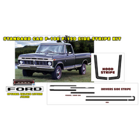 1976 Ford F100/F150 Explorer Truck Upper Body Side & Hood Stripe Kit - Black