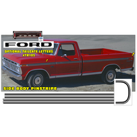 1973 Ford F100 Explorer Side & Body Side Pinstripe Kit - Antique White