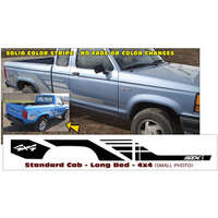 1991-92 Ford Ranger STX 4X4 Side Stripe Kit / Standard Cab Long Bed - Gloss Black